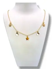 Златно колие с висулки малки звезди 14K RG11321