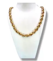 Елегантно дамско златно колие с обемни звена 14K RG12098