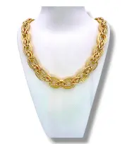 Луксозно дамско златно колие с релефни орнаменти 14K RG12099
