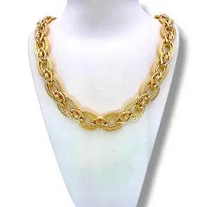 Луксозно дамско златно колие с релефни орнаменти 14K RG12099