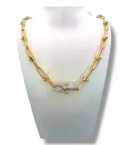 Златно колие Тифани с елегантно инкрустиран мотив 14K RG11846