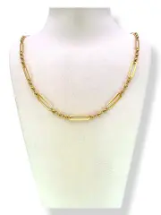 Златно колие с удължени звена и топчета 14K RG12580