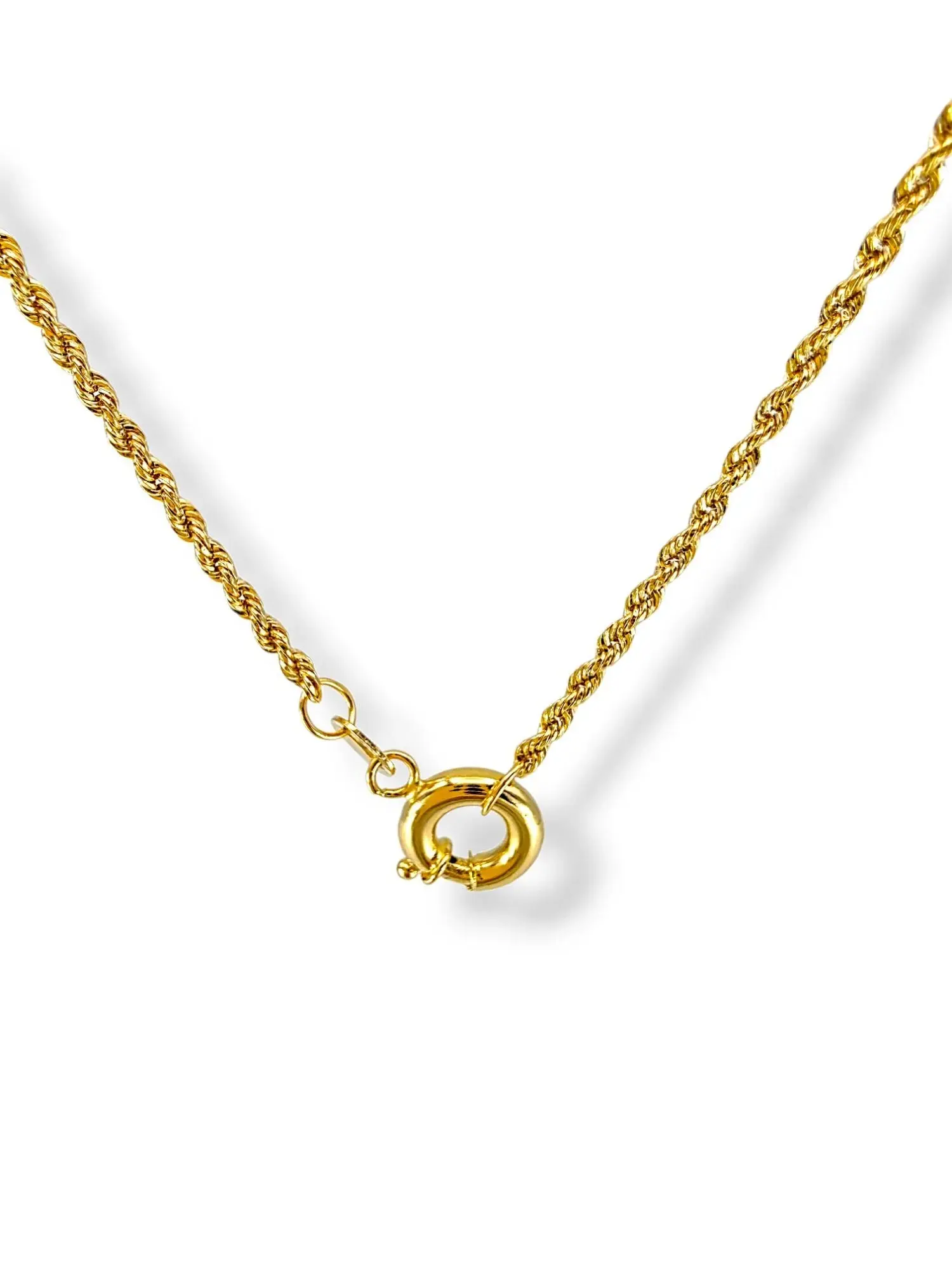 Златно колие тип лариат въже с две висящи топчета 14K RG12587