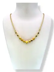 Златно колие змийска плетка с кръгли акценти мат-гланц 14K RG12609