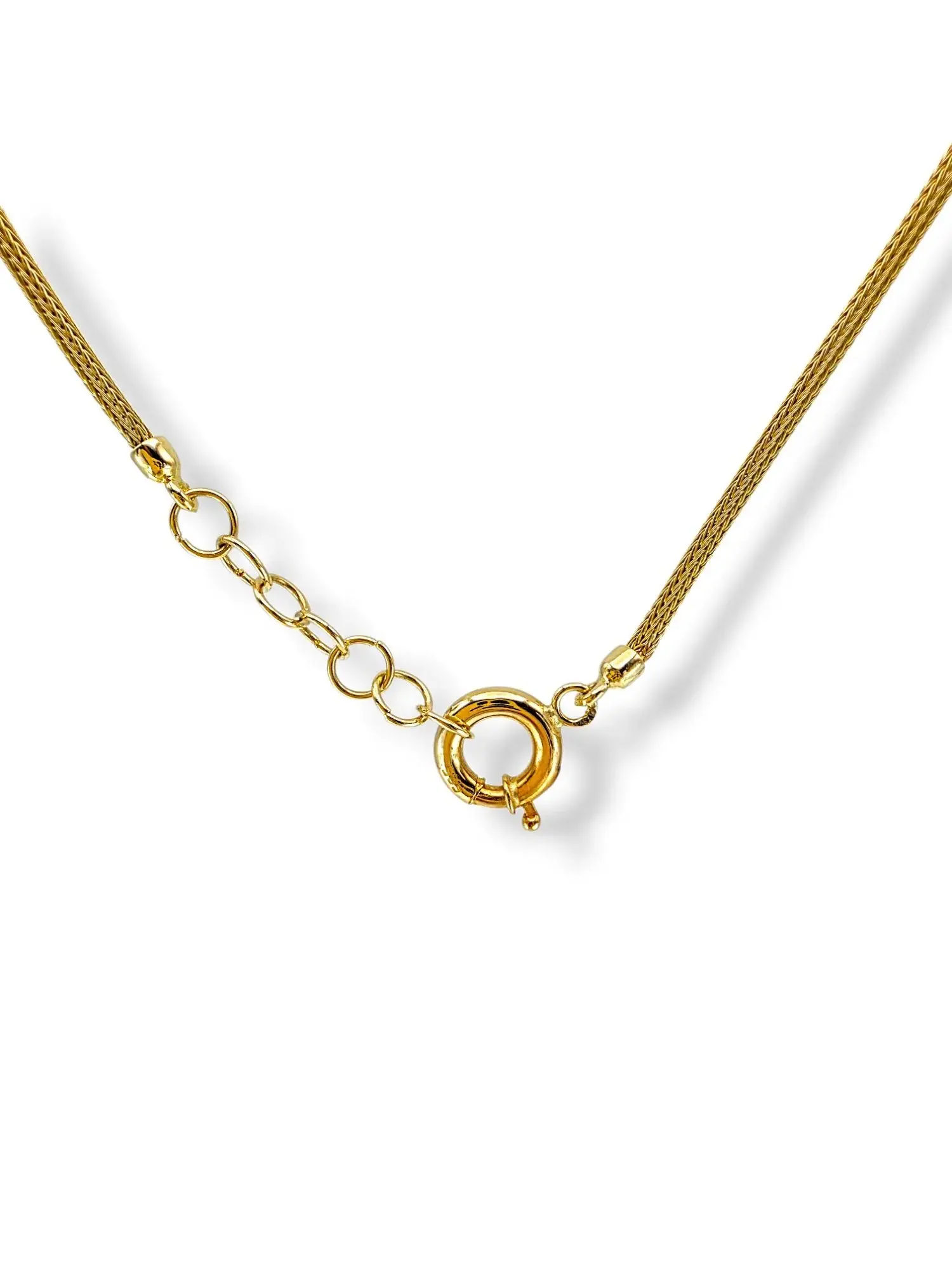 Златно колие тип лариат със змийска плетка и усукан дизайн 14K RG12611