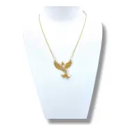 Златно колие с феникс и цирконий 14K RG10924