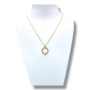 Златно колие с висулка пръстен и циркон 14K RG10927