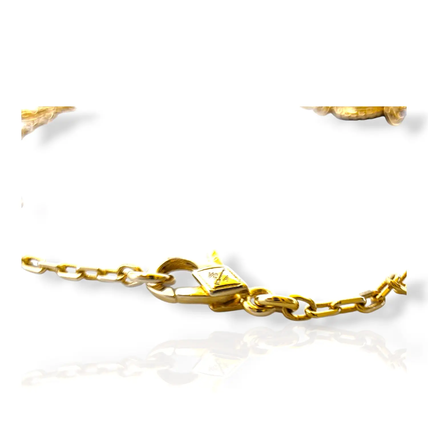 Златно колие Van Cleef с карнеол и флорални мотиви 14K RG11450