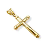 Златно кръстче с декоративни заоблени върхове 14K RG11985