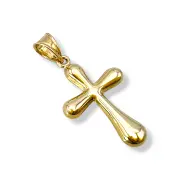 Златно кръстче с изпъкнал заоблен дизайн 14K RG11527