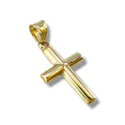 Изчистено златно кръстче с полирана повърхност 14K RG12453