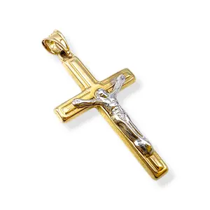 Златно кръстче с разпятие от бяло злато 14K RG11986