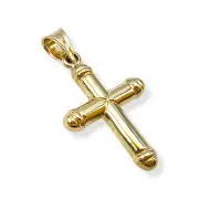 Златно кръстче с декоративни сферични елементи 14K RG11974