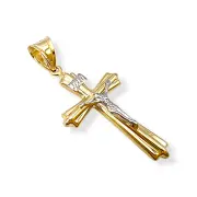 Златно кръстче с разпятие и орнаментирана основа 14K RG11987