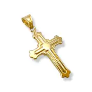 Златно кръстче с орнаментиран двоен контур 14K RG11529