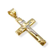 Златно кръстче с разпятие и детайлни орнаменти 14K RG11990