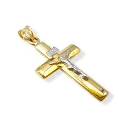 Златно кръстче с Христос и надпис INRI 14K RG11992
