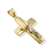 Златно кръстче с релефен силует на Христос 14K RG11994