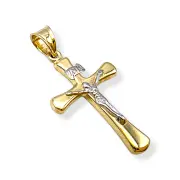 Изящно златно кръстче с фигура на Христос 14K RG11982