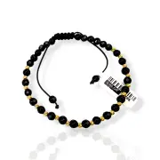 Злато на конец – гривна с фасетиран оникс и злато 14K RG12155