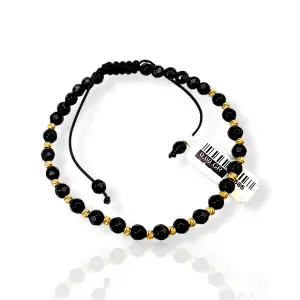 Злато на конец – гривна с фасетиран оникс и злато 14K RG12155