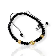 Злато на конец – гривна с оникс и касичка с циркон 14K RG12162