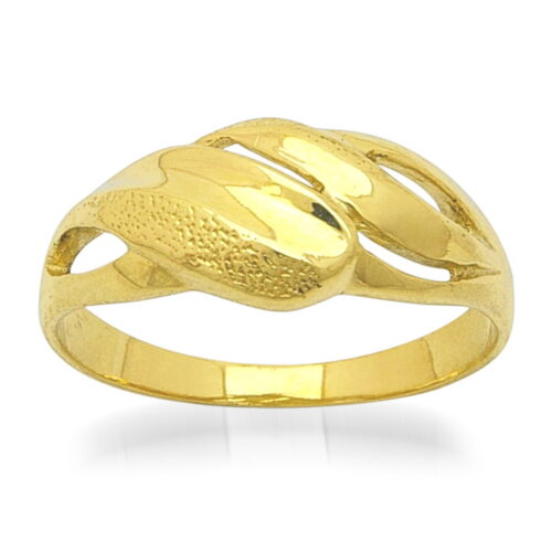 Дамски златен пръстен мат и гланц