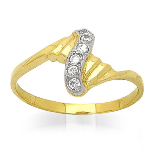 Нежен дамски пръстен от злато с циркон
