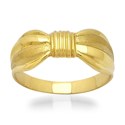 Дамски пръстен от злато с матирана повърхност и гланц