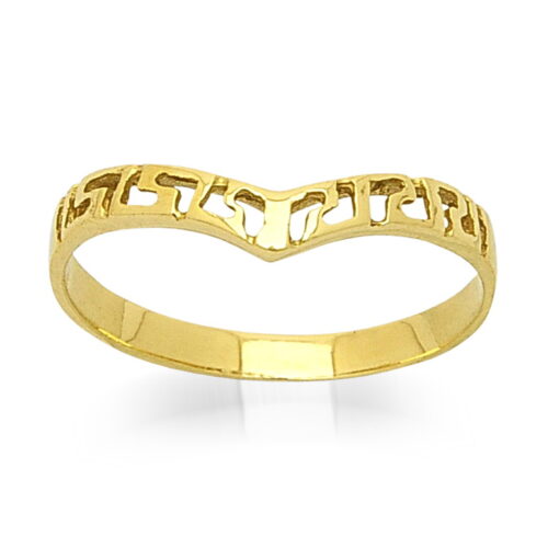 Фин дамски златен пръстен тип ажур