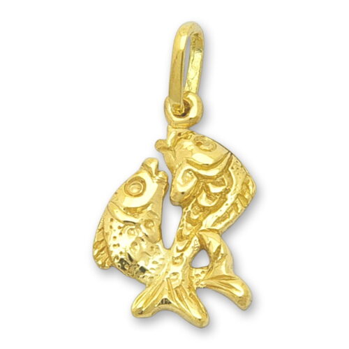 Златен медальон зодиакален знак Риби