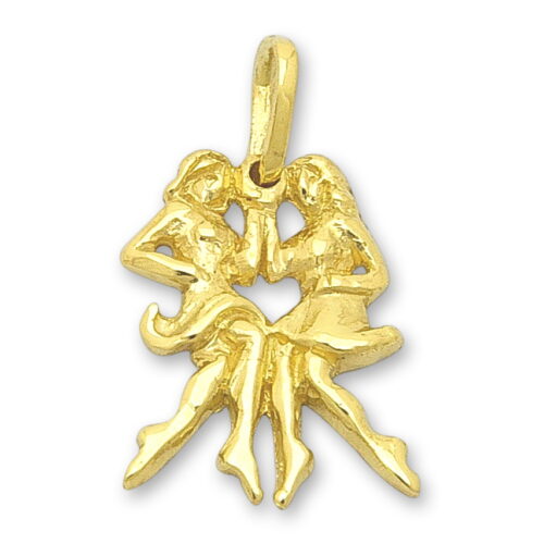 Златен медальон зодиакален знак Близнаци