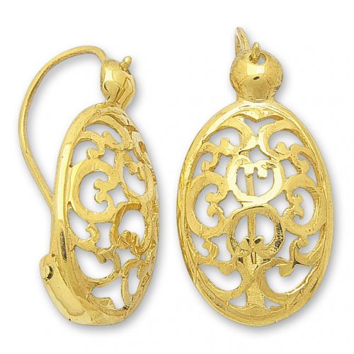 Златни обеци | Евтино злато | Orolinegold.com | 3150 earrings 3.22g