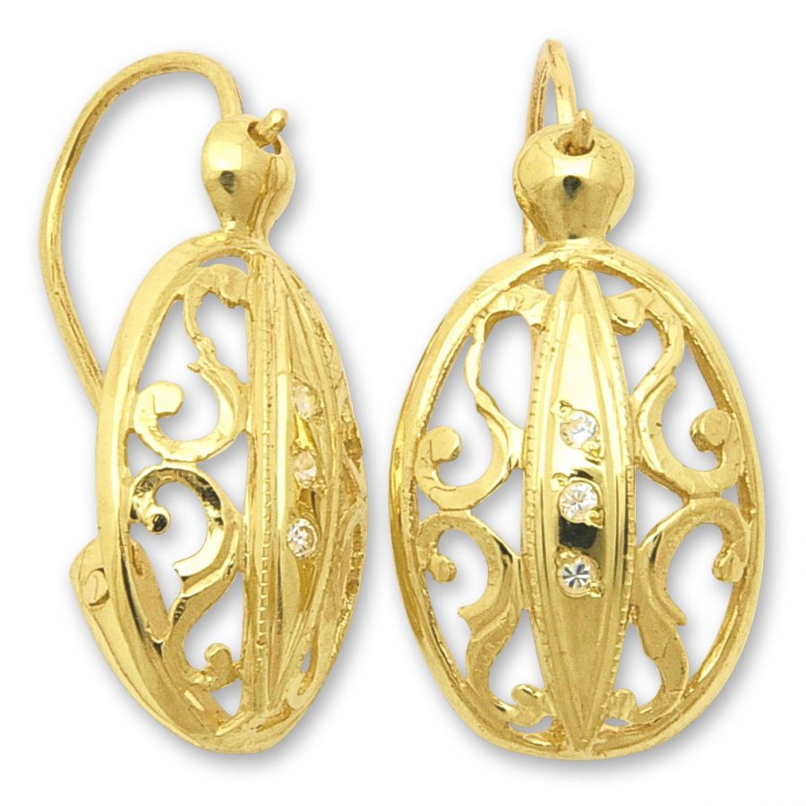 Златни обеци | Евтино злато | Orolinegold.com | 3153 earrings 3.52g