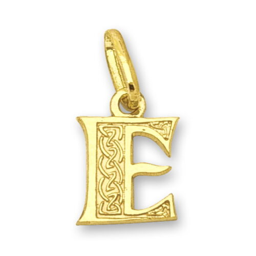 Висулка златна буква Е с релеф