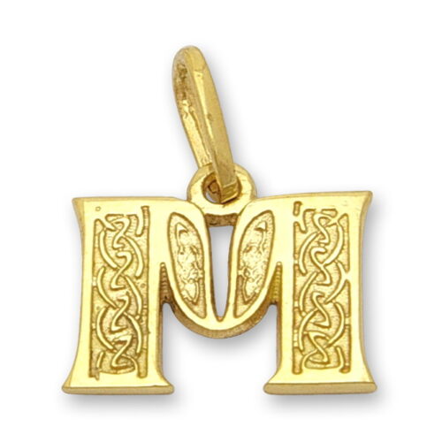 Златна буква М с релеф