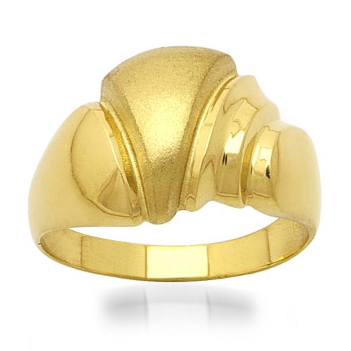 Дамски пръстен с мат и гланц, класическо жълто злато | 3265-golden-ring-3.87g