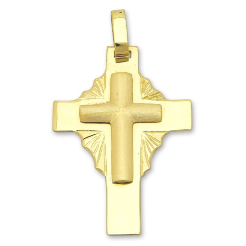 Класически кръст от изчистено жълто злато, тип Православен