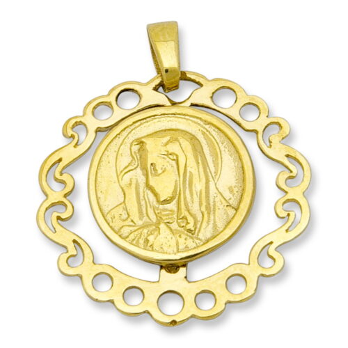 Златна висулка с лика на Богородица