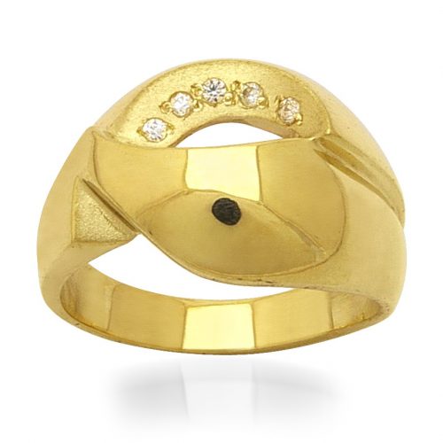 елегантен дамски пръстен с мат | 3506 golden ring 5.61g