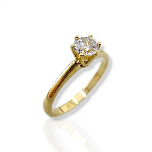 Луксозен годежен пръстен с кристално ярък диамант.