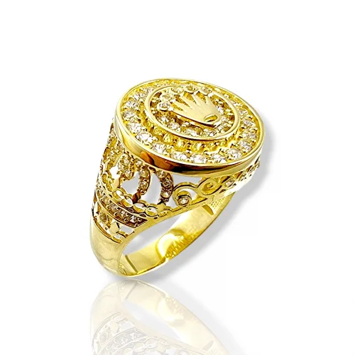 Мъжки златен пръстен с циркони и изящни детайли. Идеален аксесоар за стилния мъж.