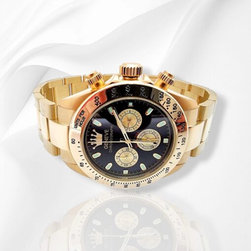 Златен мъжки часовник Geneve Black 14К RG5866